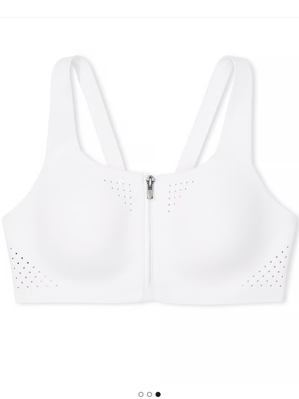 Victoria's Secret Featherweight Front-Zip Sports Bra - White - Picture 2 of 9